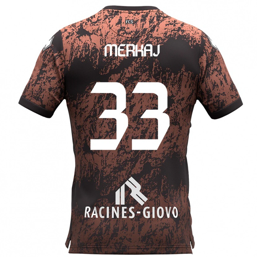 Danxen Heren Silvio Merkaj #33 Bruin Zwart Uitshirt Uittenue 2025/26 T-Shirt