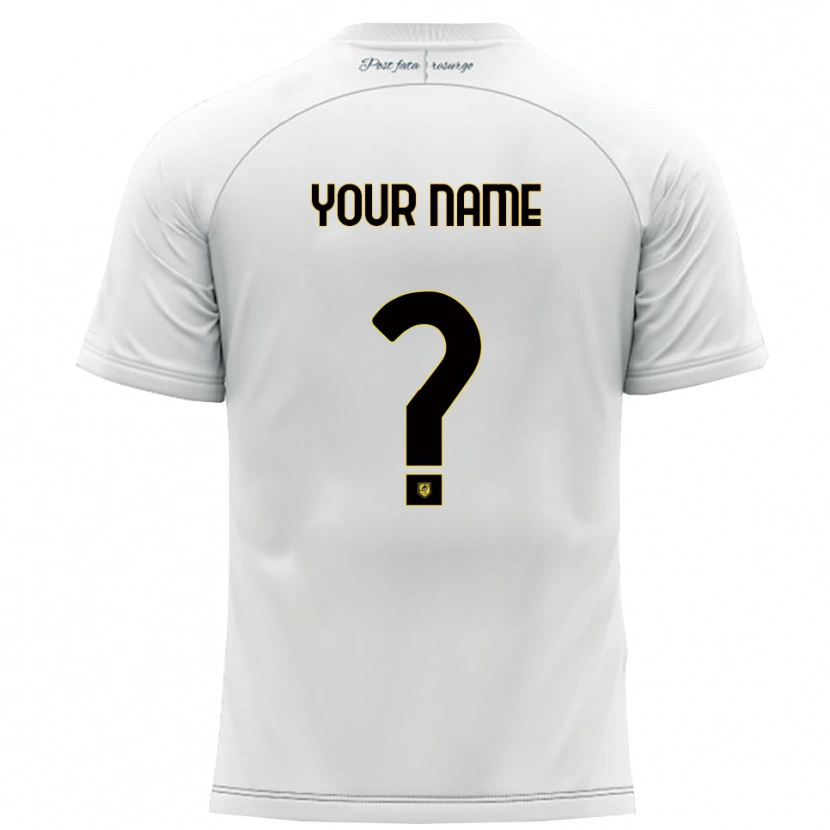 Danxen Heren Uw Naam #0 Wit Geel Uitshirt Uittenue 2025/26 T-Shirt