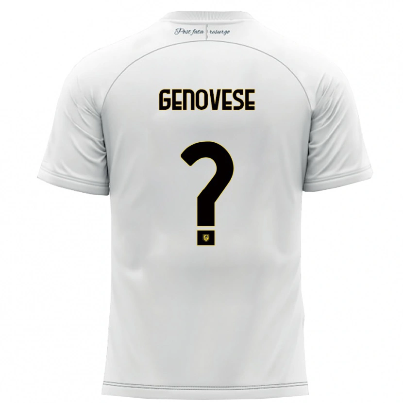 Danxen Heren Mattia Genovese #0 Wit Geel Uitshirt Uittenue 2025/26 T-Shirt