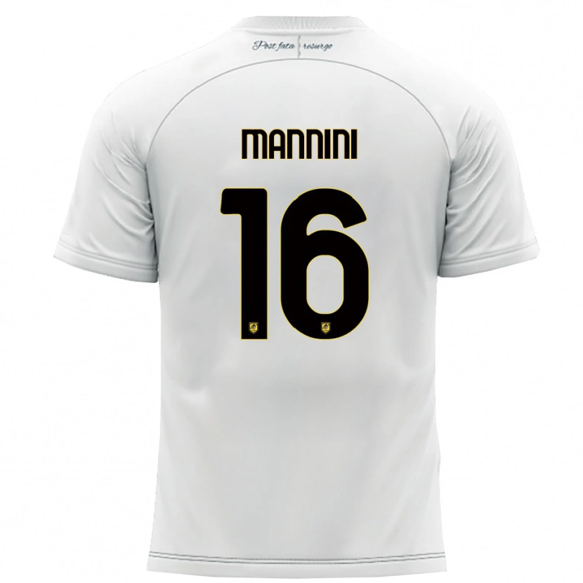 Danxen Heren Mattia Mannini #16 Wit Geel Uitshirt Uittenue 2025/26 T-Shirt