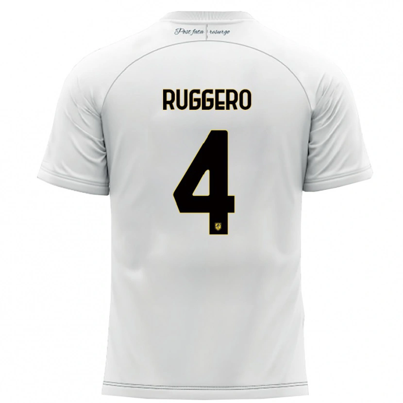 Danxen Heren Marco Ruggero #4 Wit Geel Uitshirt Uittenue 2025/26 T-Shirt