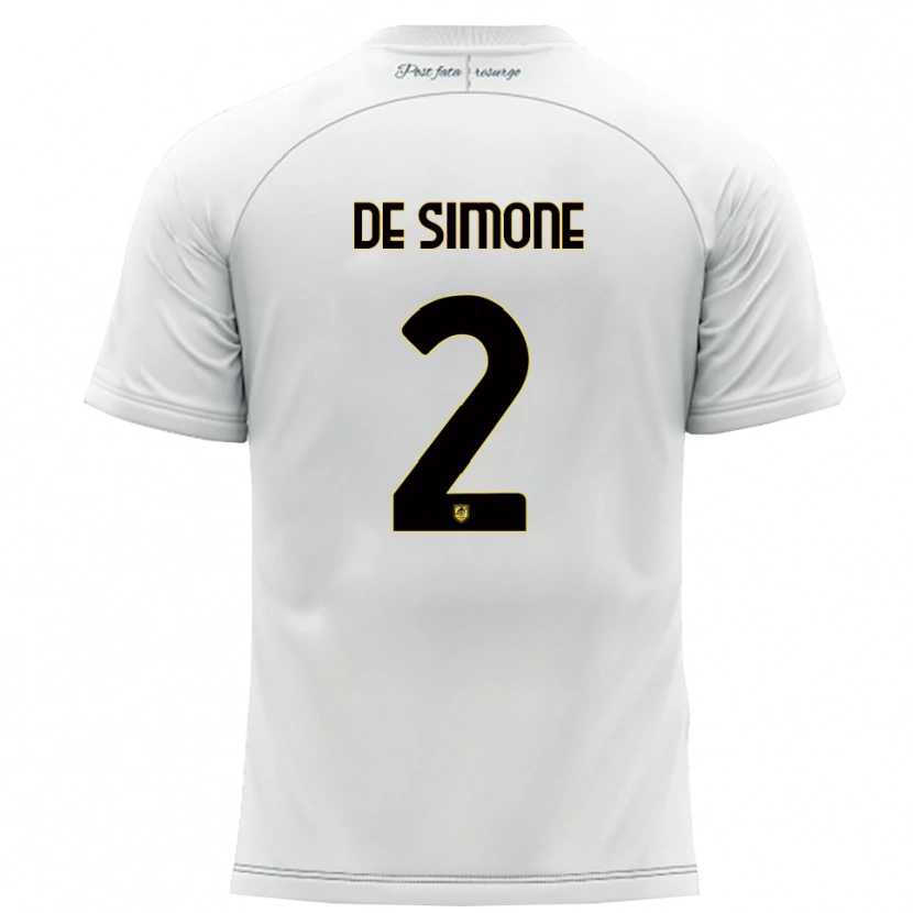 Danxen Heren Marco De Simone #2 Wit Geel Uitshirt Uittenue 2025/26 T-Shirt