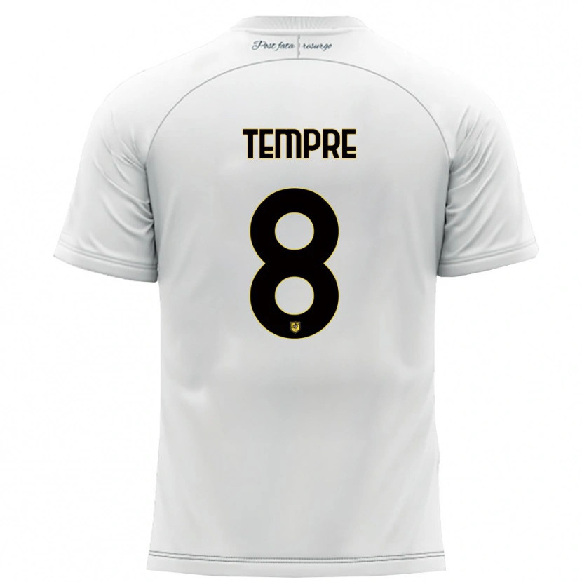 Danxen Heren Domenico Tempre #8 Wit Geel Uitshirt Uittenue 2025/26 T-Shirt