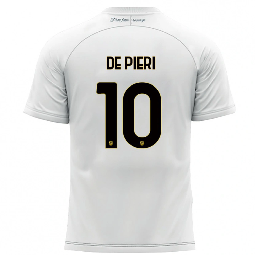 Danxen Heren Giacomo De Pieri #10 Wit Geel Uitshirt Uittenue 2025/26 T-Shirt