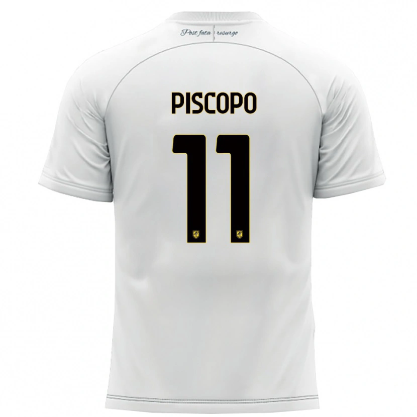 Danxen Heren Kevin Piscopo #11 Wit Geel Uitshirt Uittenue 2025/26 T-Shirt