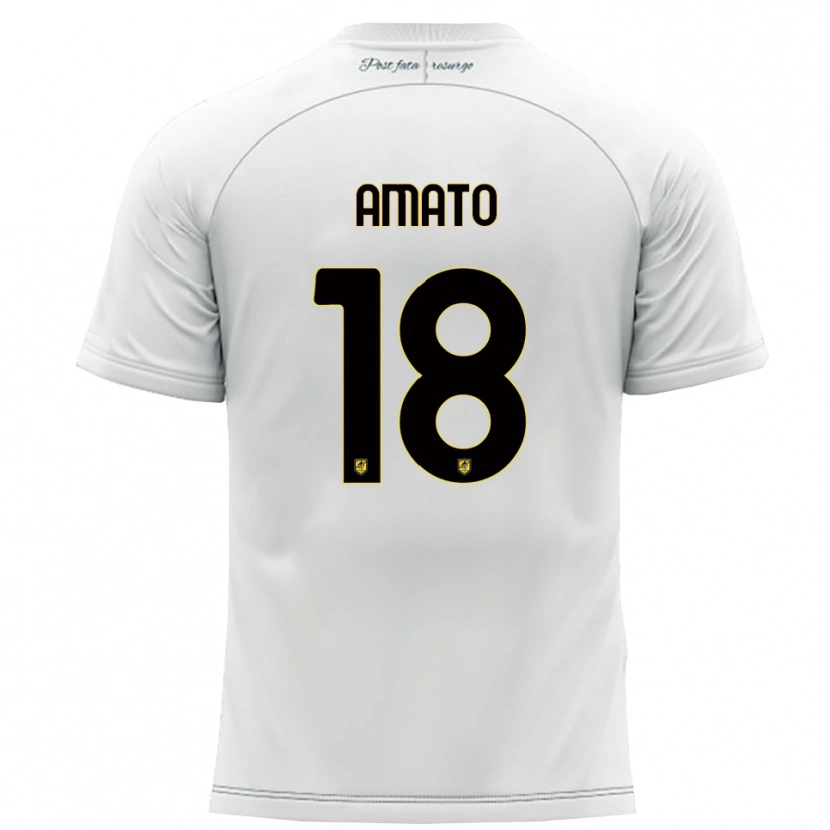 Danxen Heren Pasquale Amato #18 Wit Geel Uitshirt Uittenue 2025/26 T-Shirt