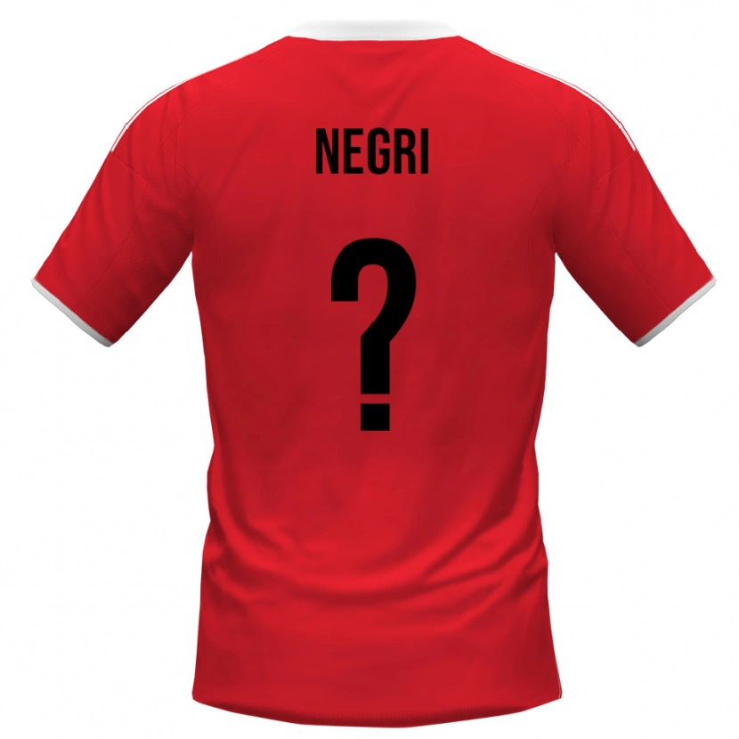 Danxen Heren Filippo Negri #0 Rood Wit Uitshirt Uittenue 2025/26 T-Shirt