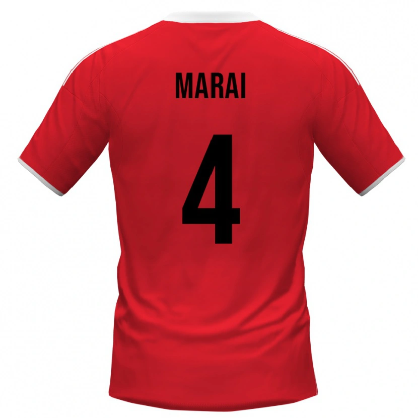 Danxen Heren Cristian Marai #4 Rood Wit Uitshirt Uittenue 2025/26 T-Shirt
