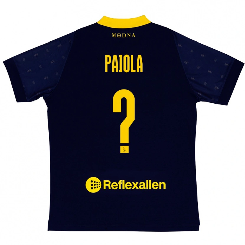 Danxen Heren Andrea Paiola #0 Donkerblauw Geel Uitshirt Uittenue 2025/26 T-Shirt