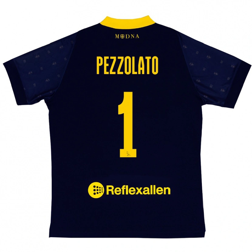 Danxen Heren Michele Pezzolato #1 Donkerblauw Geel Uitshirt Uittenue 2025/26 T-Shirt