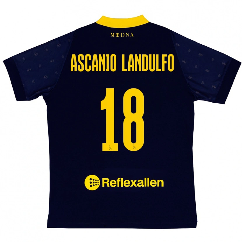 Danxen Heren Gabriele Ascanio Landulfo #18 Donkerblauw Geel Uitshirt Uittenue 2025/26 T-Shirt