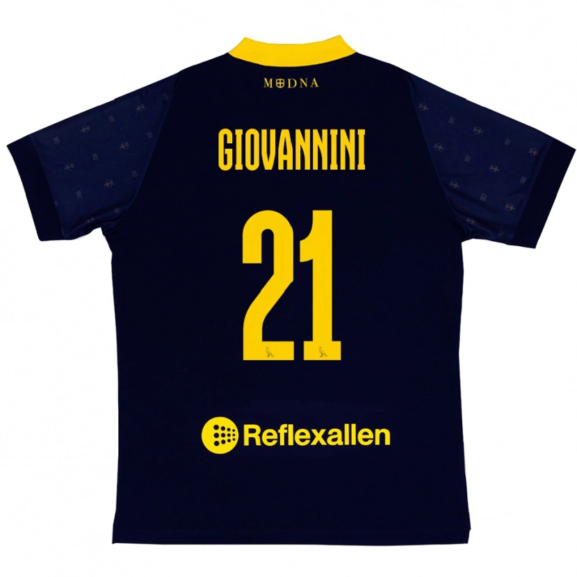 Danxen Heren Romeo Giovannini #21 Donkerblauw Geel Uitshirt Uittenue 2025/26 T-Shirt