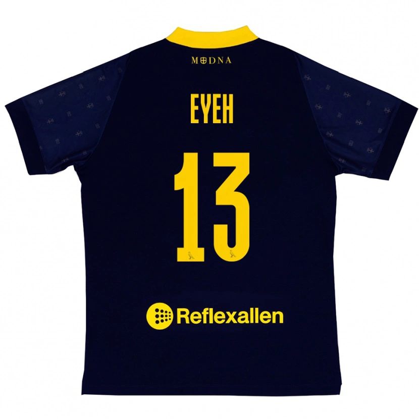Danxen Heren Nicholas Eyeh #13 Donkerblauw Geel Uitshirt Uittenue 2025/26 T-Shirt