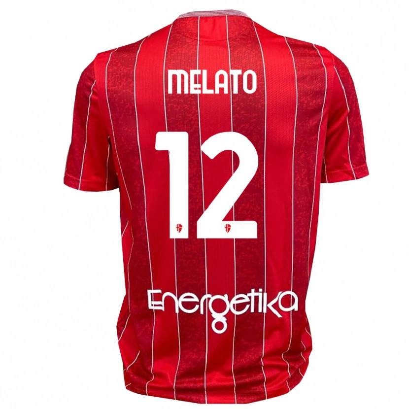 Danxen Heren Emanuele Melato #12 Rood Wit Uitshirt Uittenue 2025/26 T-Shirt