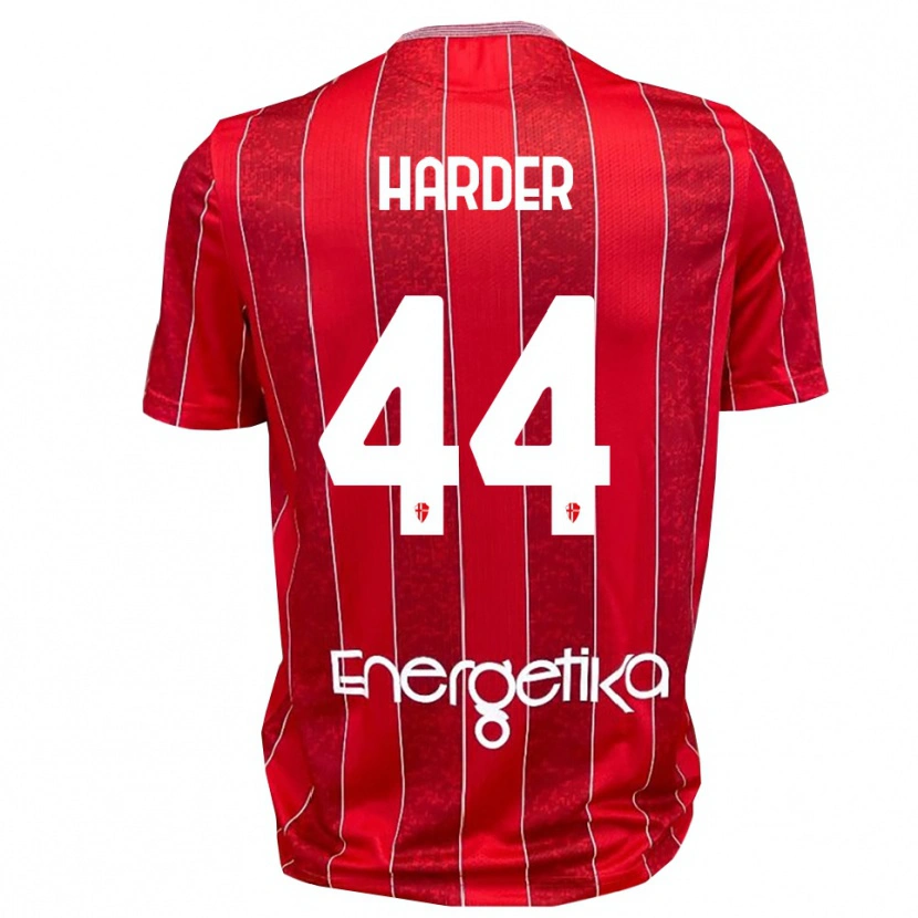 Danxen Heren Jonas Harder #44 Rood Wit Uitshirt Uittenue 2025/26 T-Shirt