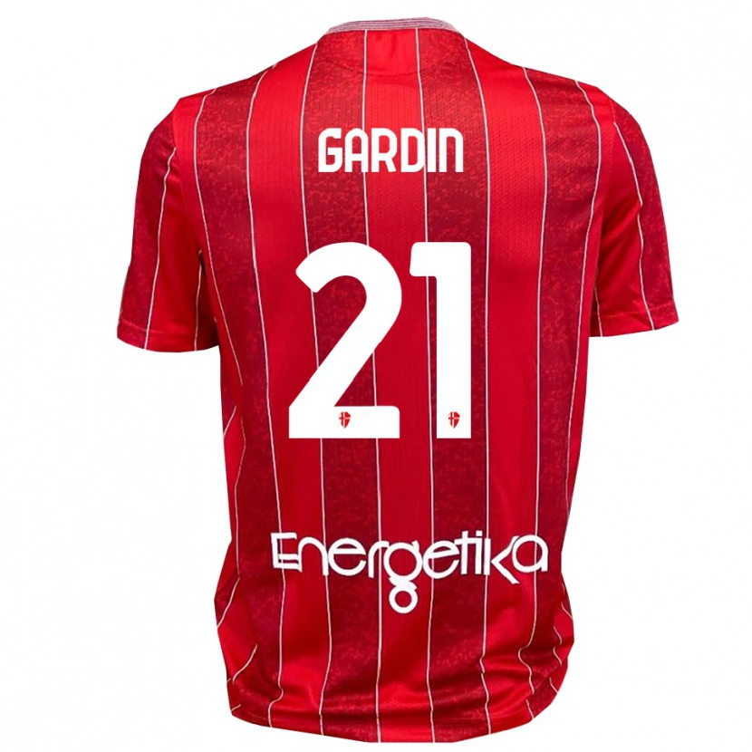 Danxen Heren Mattia Gardin #21 Rood Wit Uitshirt Uittenue 2025/26 T-Shirt