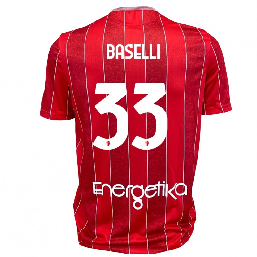 Danxen Heren Daniele Baselli #33 Rood Wit Uitshirt Uittenue 2025/26 T-Shirt