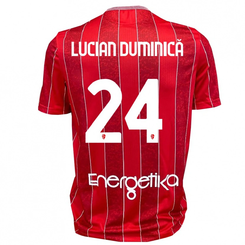 Danxen Heren Nicolae Lucian Duminică #24 Rood Wit Uitshirt Uittenue 2025/26 T-Shirt