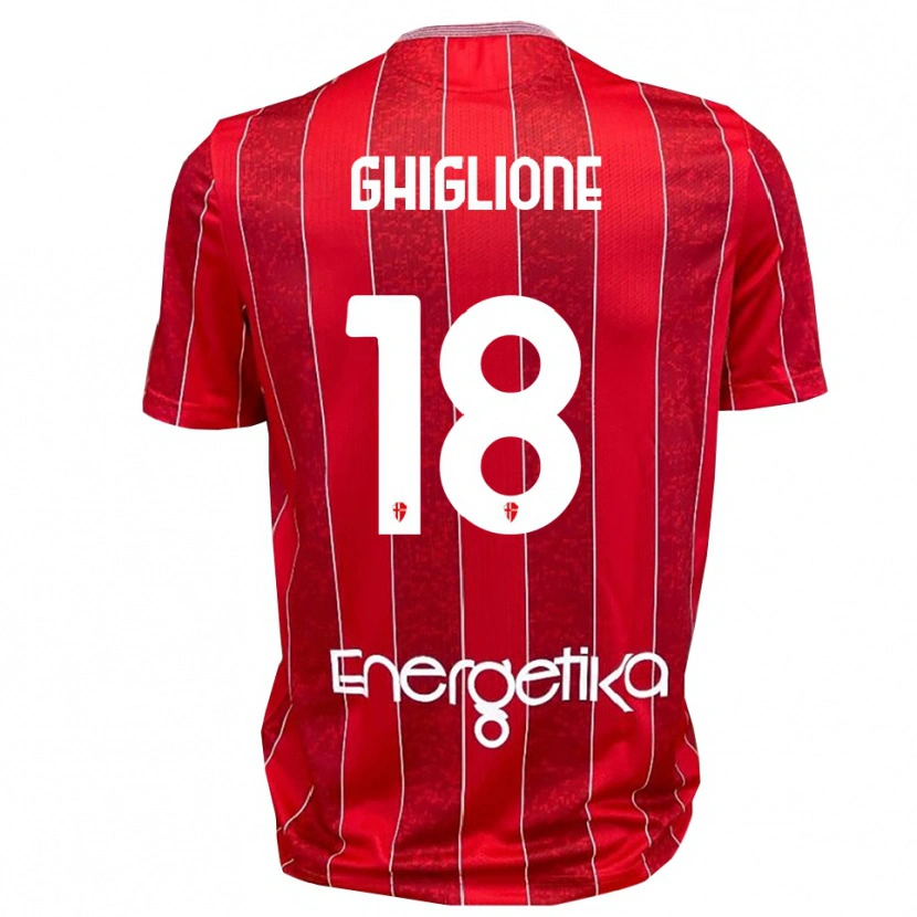 Danxen Heren Paolo Ghiglione #18 Rood Wit Uitshirt Uittenue 2025/26 T-Shirt