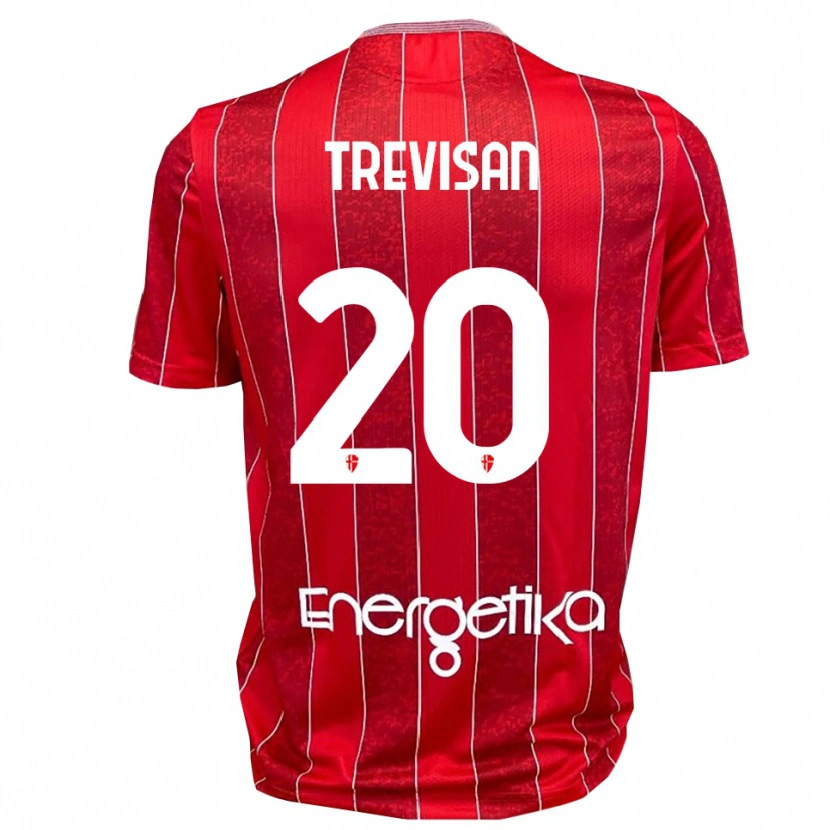 Danxen Heren Francesco Trevisan #20 Rood Wit Uitshirt Uittenue 2025/26 T-Shirt