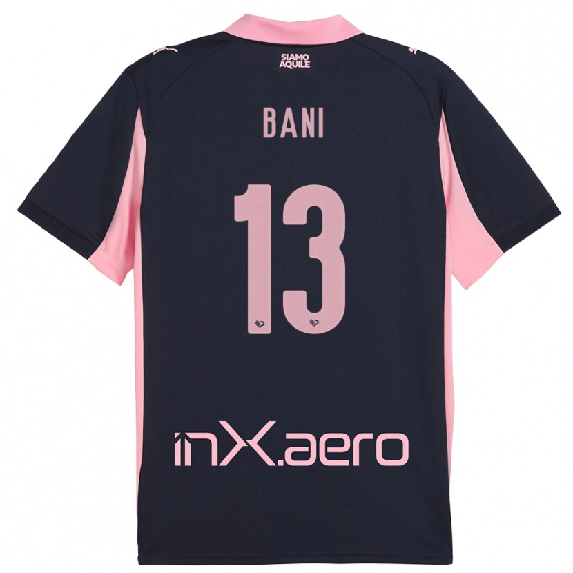 Danxen Heren Mattia Bani #13 Donkerblauw Roze Uitshirt Uittenue 2025/26 T-Shirt