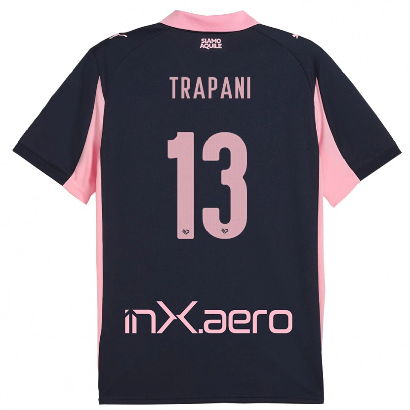 Danxen Heren Nicolò Trapani #13 Donkerblauw Roze Uitshirt Uittenue 2025/26 T-Shirt