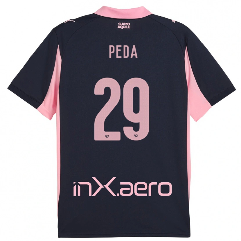 Danxen Heren Patryk Peda #29 Donkerblauw Roze Uitshirt Uittenue 2025/26 T-Shirt