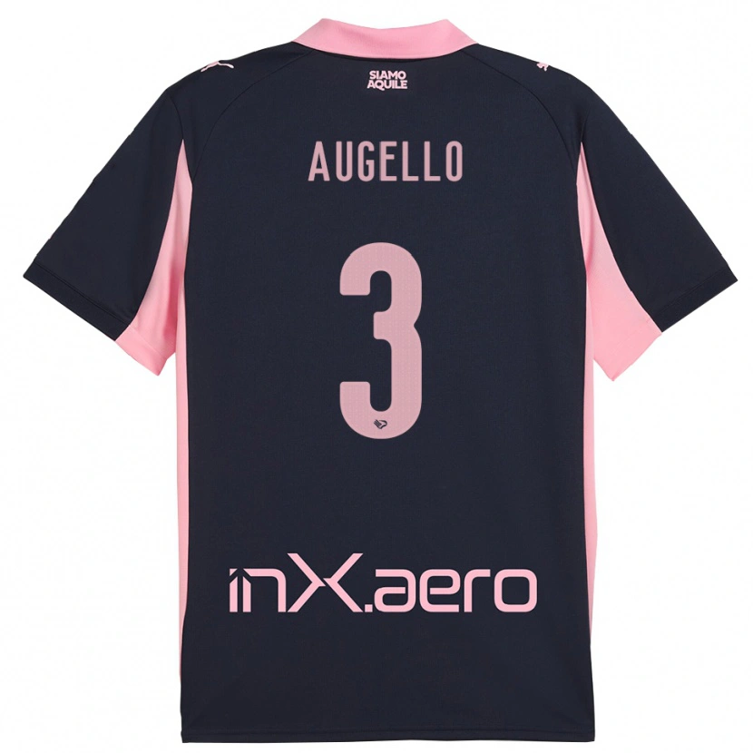 Danxen Heren Tommaso Augello #3 Donkerblauw Roze Uitshirt Uittenue 2025/26 T-Shirt