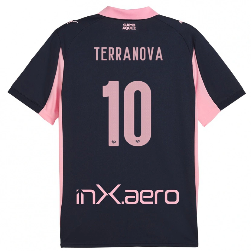 Danxen Heren Mattia Terranova #10 Donkerblauw Roze Uitshirt Uittenue 2025/26 T-Shirt