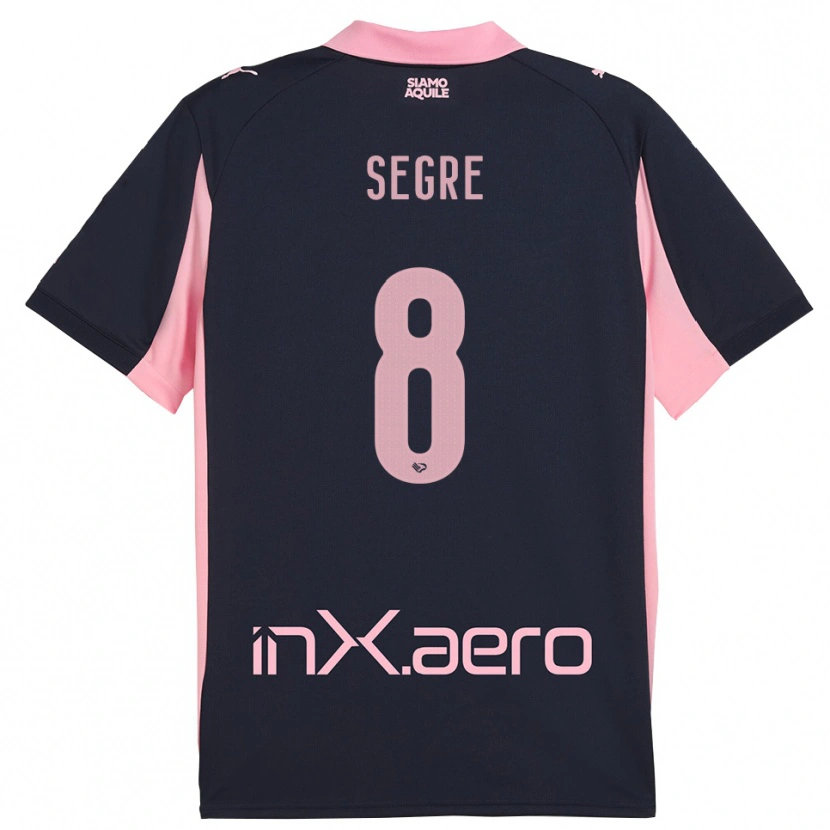 Danxen Heren Jacopo Segre #8 Donkerblauw Roze Uitshirt Uittenue 2025/26 T-Shirt