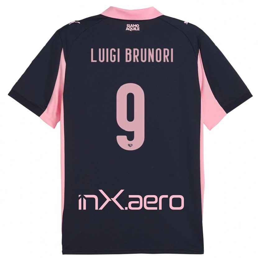 Danxen Heren Matteo Luigi Brunori #9 Donkerblauw Roze Uitshirt Uittenue 2025/26 T-Shirt