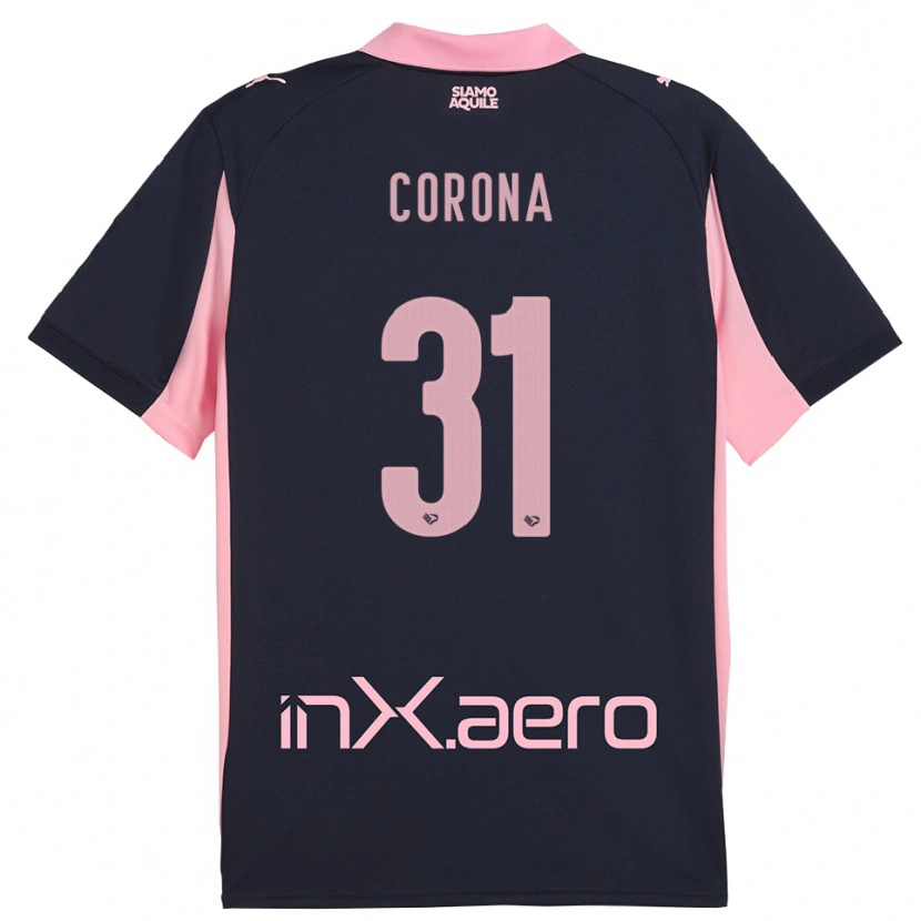 Danxen Heren Giacomo Corona #31 Donkerblauw Roze Uitshirt Uittenue 2025/26 T-Shirt