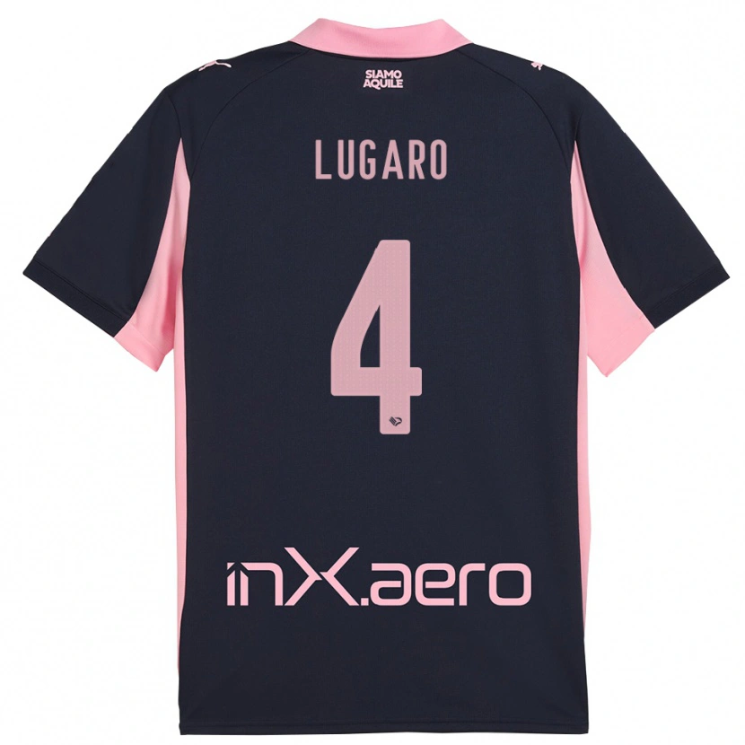 Danxen Heren Lorenzo Lugaro #4 Donkerblauw Roze Uitshirt Uittenue 2025/26 T-Shirt