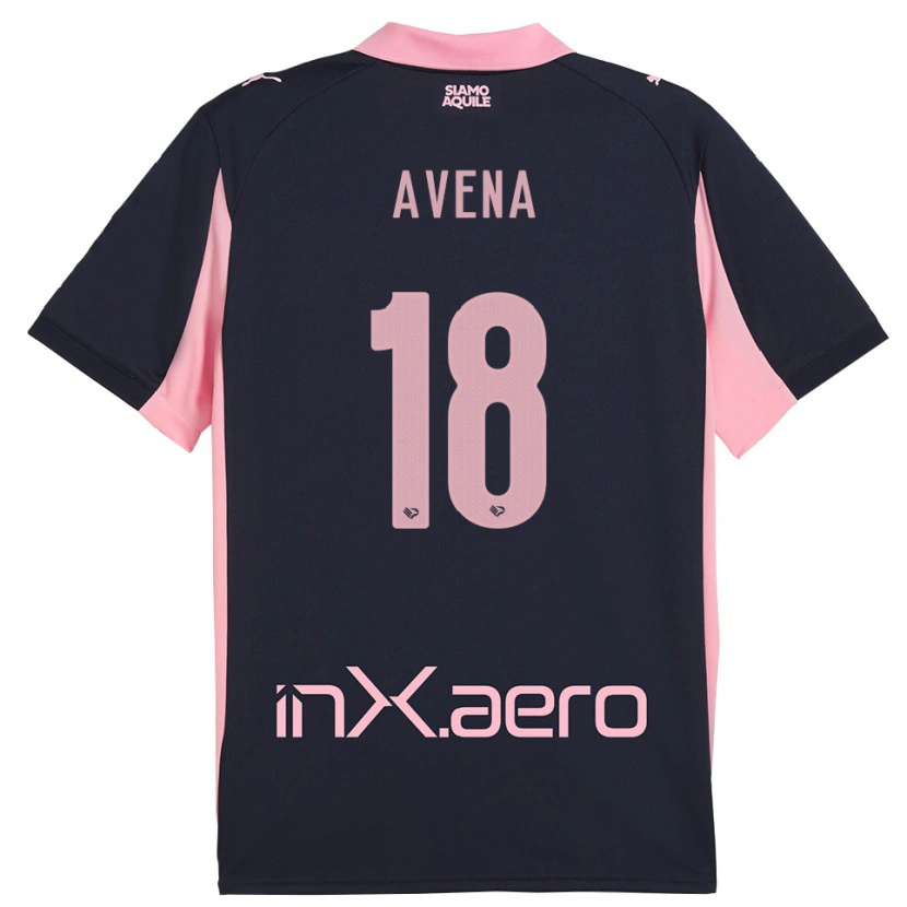 Danxen Heren Pietro Avena #18 Donkerblauw Roze Uitshirt Uittenue 2025/26 T-Shirt