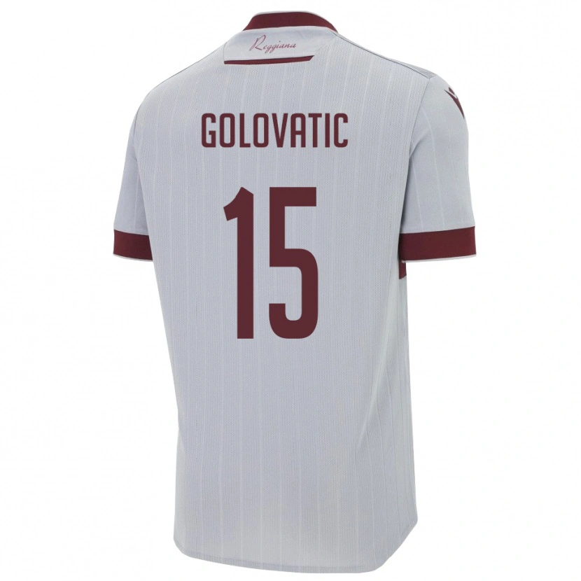 Danxen Heren Daniel Golovatic #15 Bourgondië Wit Uitshirt Uittenue 2025/26 T-Shirt