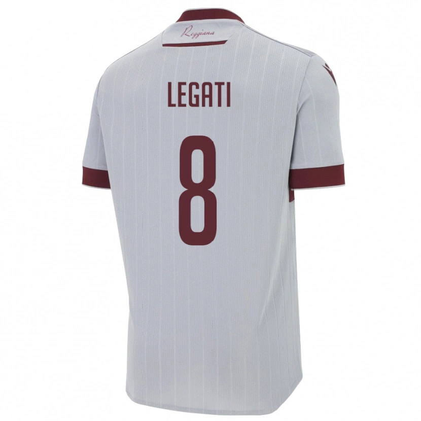 Danxen Heren Mattia Legati #8 Bourgondië Wit Uitshirt Uittenue 2025/26 T-Shirt