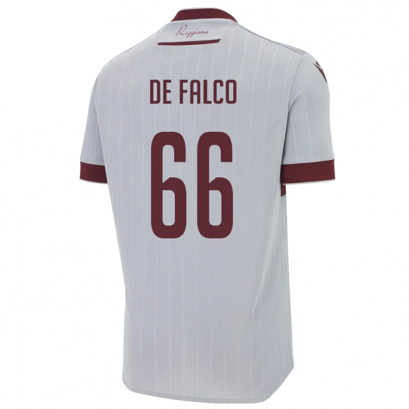 Danxen Heren Cristian De Falco #66 Bourgondië Wit Uitshirt Uittenue 2025/26 T-Shirt