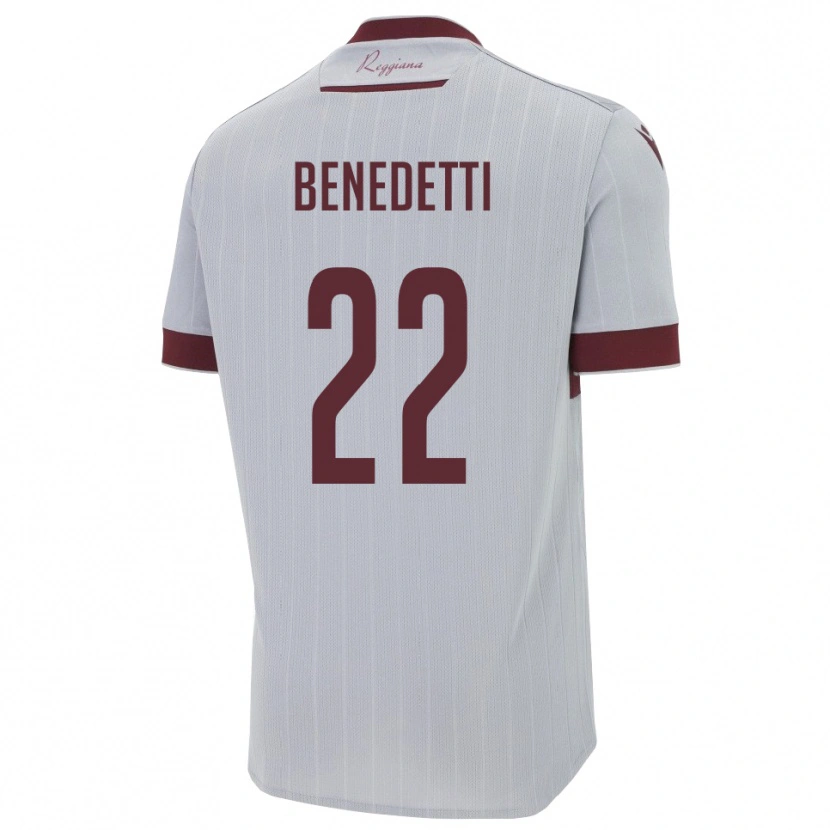 Danxen Heren Samuele Benedetti #22 Bourgondië Wit Uitshirt Uittenue 2025/26 T-Shirt