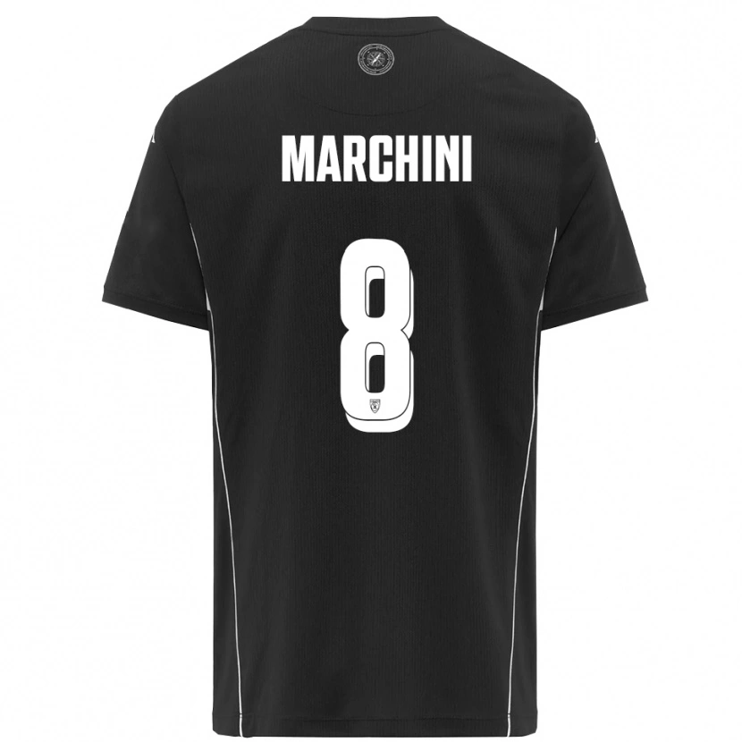 Danxen Heren Mattia Marchini #8 Zwart Wit Uitshirt Uittenue 2025/26 T-Shirt