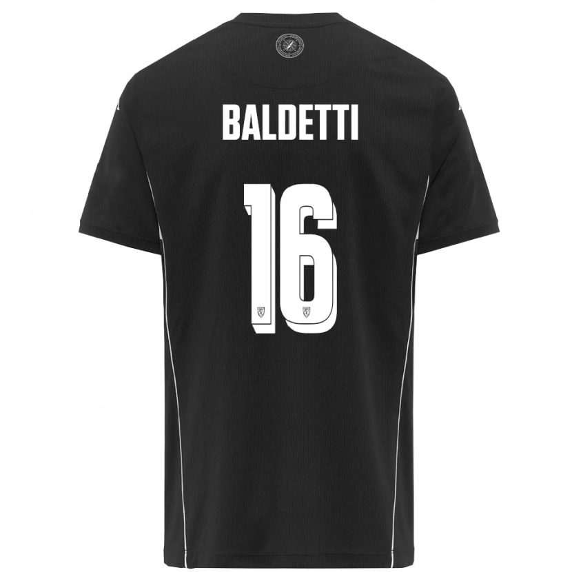 Danxen Heren Andrea Baldetti #16 Zwart Wit Uitshirt Uittenue 2025/26 T-Shirt