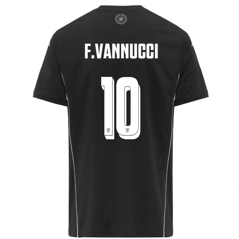 Danxen Heren Federico Vannucci #10 Zwart Wit Uitshirt Uittenue 2025/26 T-Shirt
