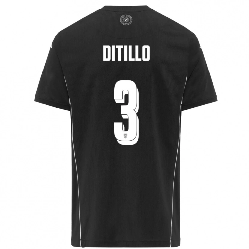 Danxen Heren Luigi Ditillo #3 Zwart Wit Uitshirt Uittenue 2025/26 T-Shirt