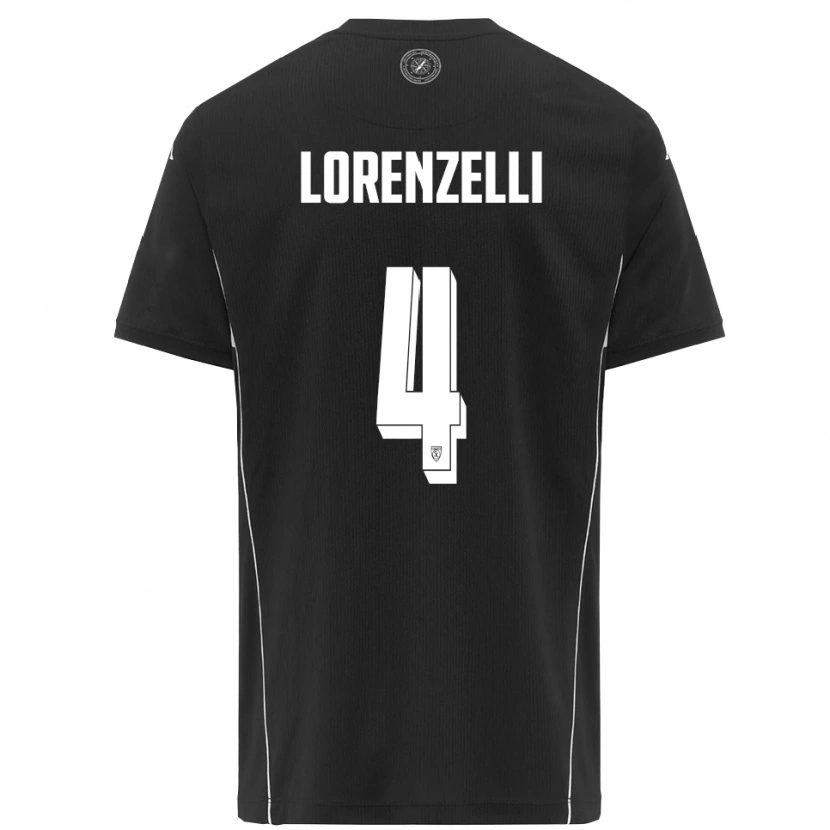 Danxen Heren Emanuele Lorenzelli #4 Zwart Wit Uitshirt Uittenue 2025/26 T-Shirt