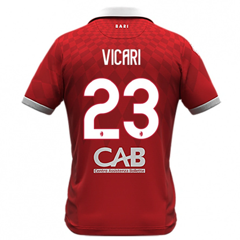 Danxen Heren Francesco Vicari #23 Rood Wit Uitshirt Uittenue 2025/26 T-Shirt