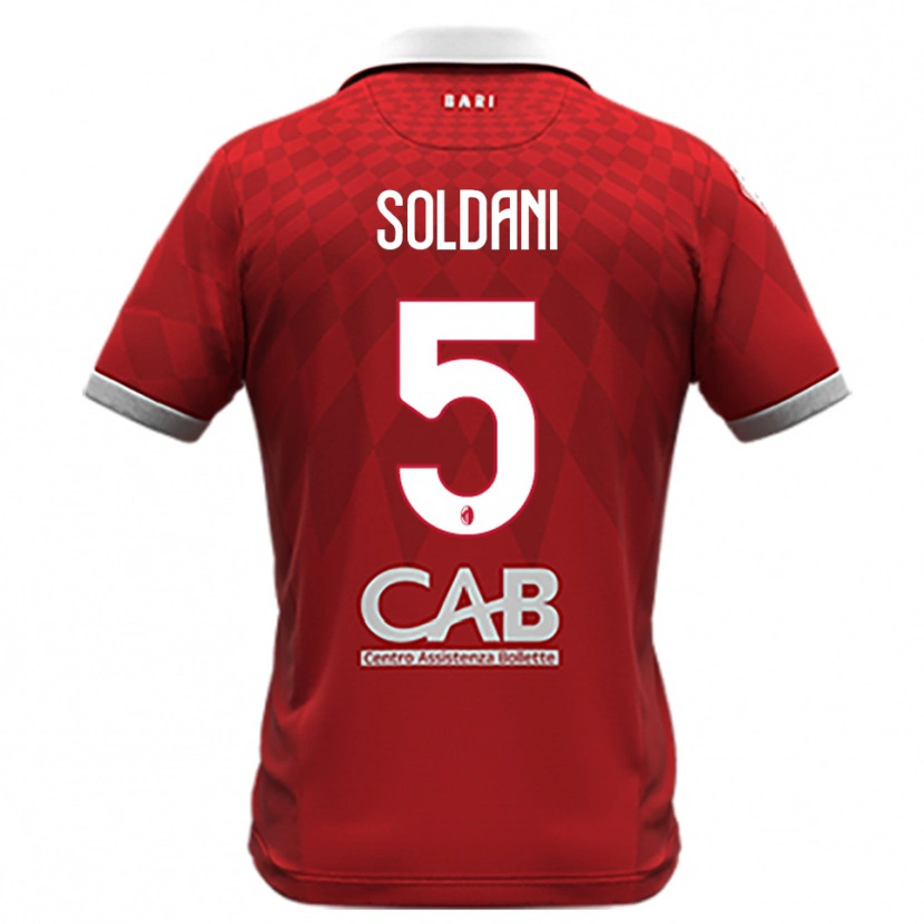 Danxen Heren Mauro Soldani #5 Rood Wit Uitshirt Uittenue 2025/26 T-Shirt
