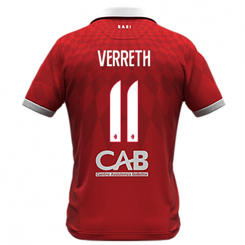 Danxen Heren Matthias Verreth #11 Rood Wit Uitshirt Uittenue 2025/26 T-Shirt