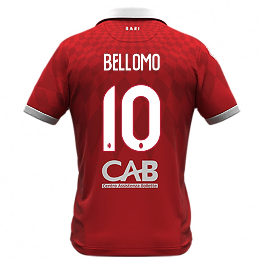 Danxen Heren Nicola Bellomo #10 Rood Wit Uitshirt Uittenue 2025/26 T-Shirt
