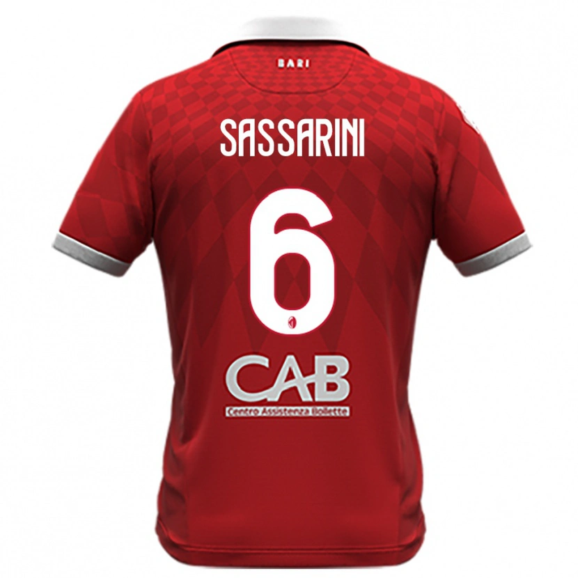 Danxen Heren Luca Sassarini #6 Rood Wit Uitshirt Uittenue 2025/26 T-Shirt