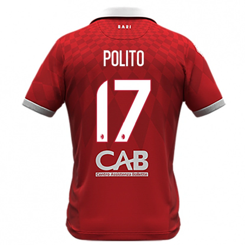 Danxen Heren Fabio Polito #17 Rood Wit Uitshirt Uittenue 2025/26 T-Shirt