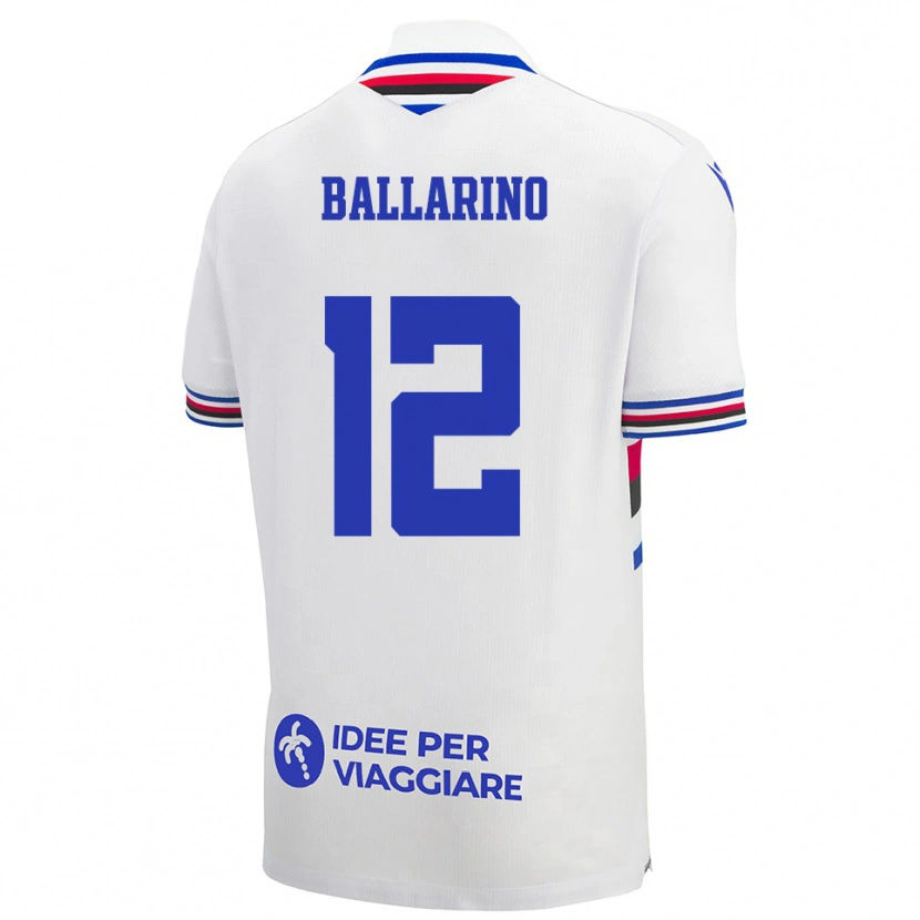 Danxen Heren Alessio Ballarino #12 Wit Blauw Rood Uitshirt Uittenue 2025/26 T-Shirt